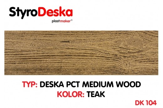 Profil drewnopodobny Styrodeska Medium Wood kolor TEAK wymiar 14 cm x 200 cm x 1 cm  cena za 1 m2